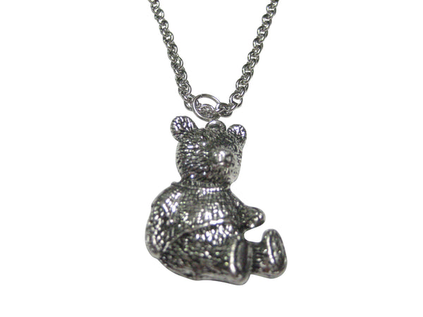 Sitting Teddy Bear Pendant Necklace