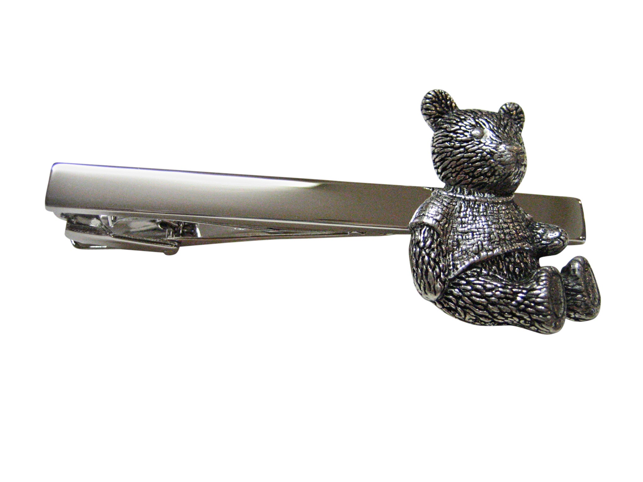 Sitting Teddy Bear Square Tie Clip
