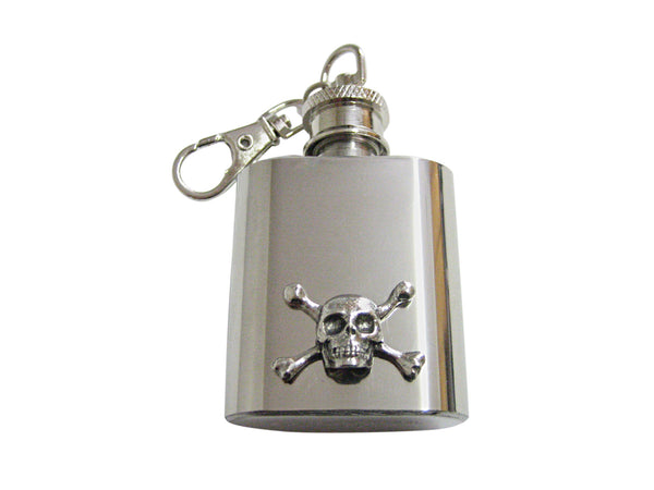 Skull Cross Bones 1 Oz. Stainless Steel Key Chain Flask