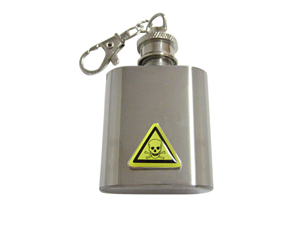 Skull Death Danger Warning 1 Oz. Stainless Steel Key Chain Flask