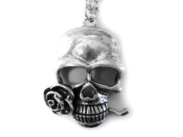 Skull with Rose Necklace