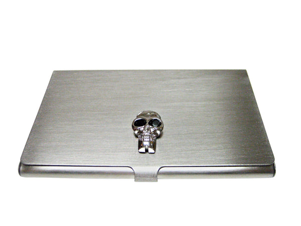 Skull with Black Eyes Business Card Holder