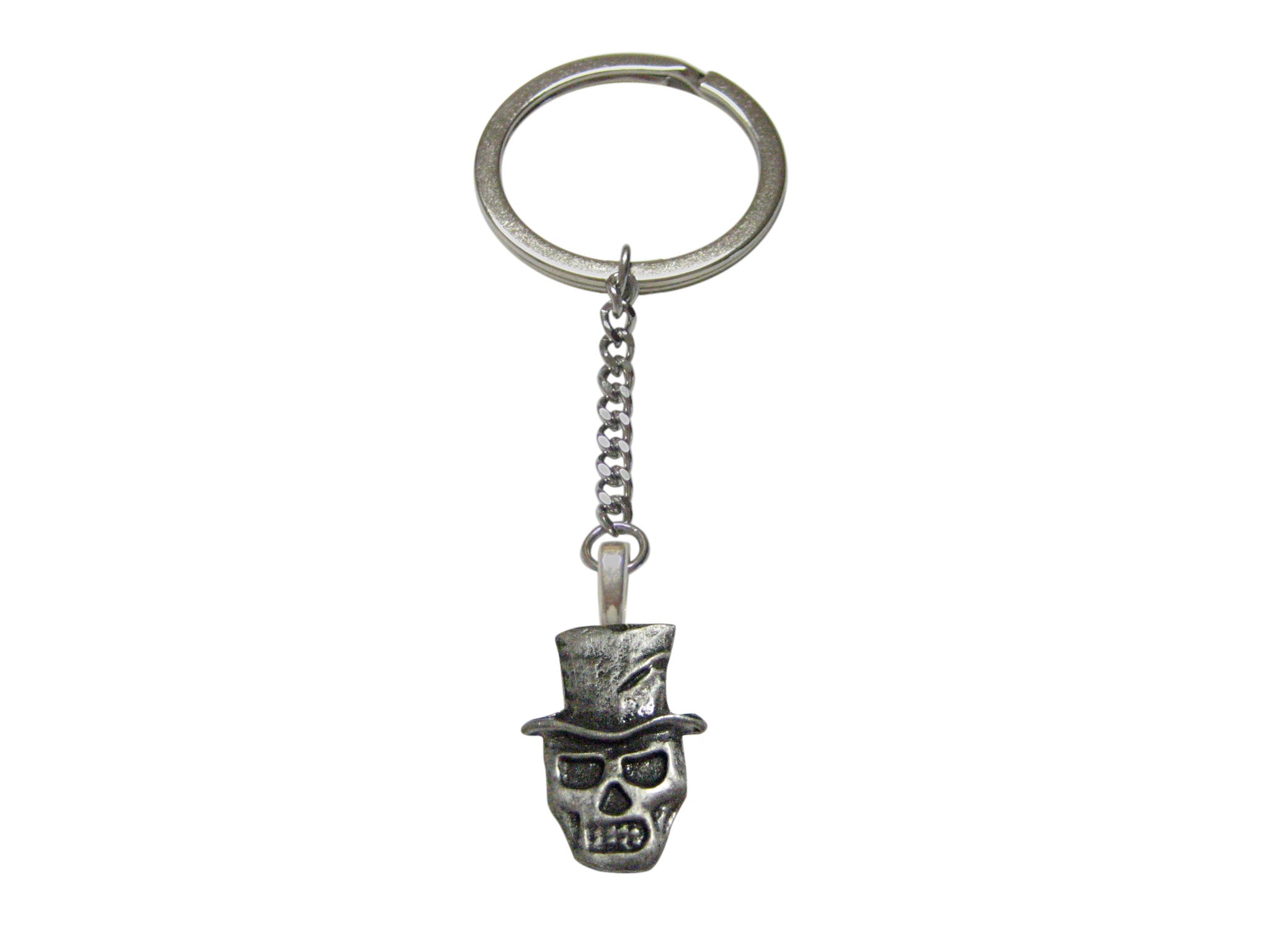 Skull with Hat Pendant Keychain