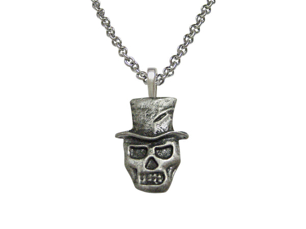 Skull with Hat Pendant Necklace