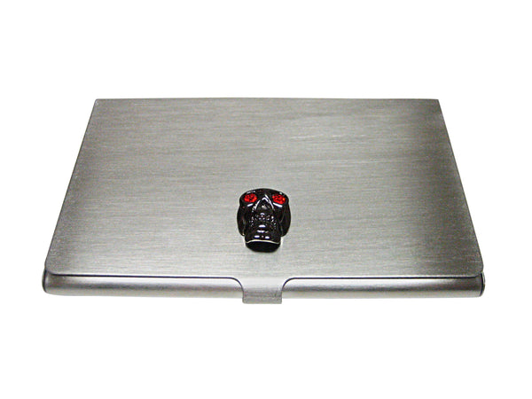 Skull with Red Eyes Business Card Holder