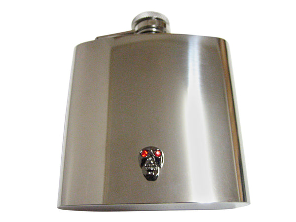 Skull with Red Eyes 6 Oz. Stainless Steel Flask