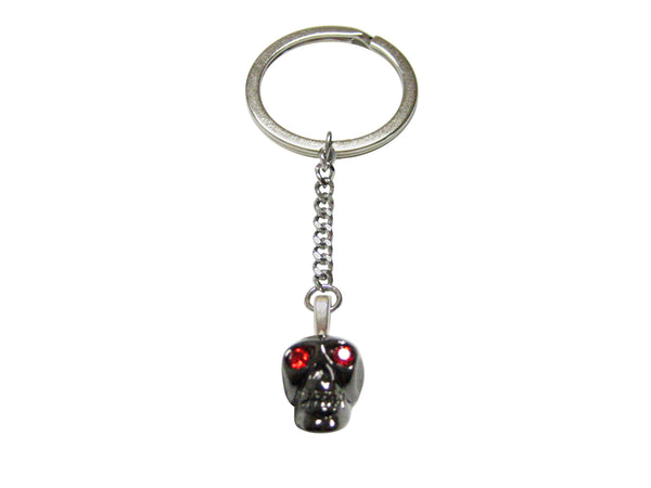 Skull with Red Eyes Pendant Keychain