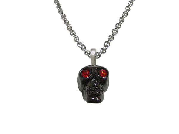 Skull with Red Eyes Pendant Necklace