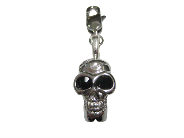 Skull with Black Eyes Pendant Zipper Pull Charm
