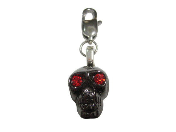 Skull with Red Eyes Pendant Zipper Pull Charm