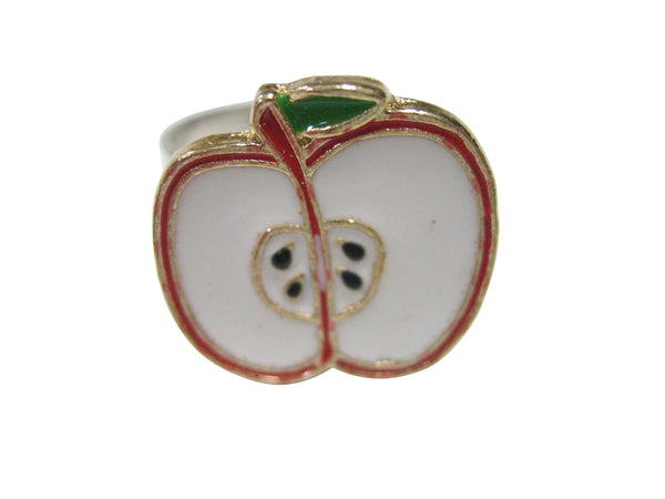 Sliced Apple Fruit Adjustable Size Fashion Ring