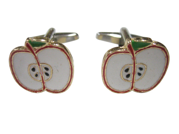 Sliced Apple Fruit Cufflinks