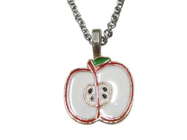 Sliced Apple Fruit Pendant Necklace