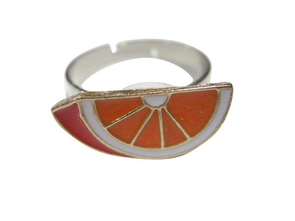 Sliced Orange Fruit Adjustable Size Fashion Ring