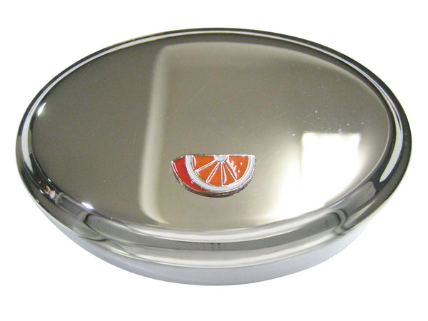 Sliced Orange Fruit Oval Trinket Jewelry Box