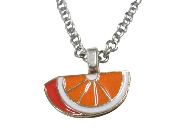 Sliced Orange Fruit Pendant Necklace