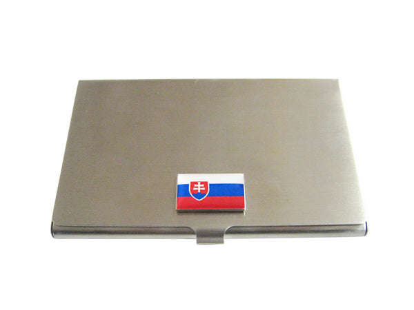 Slovakia Flag Pendant Business Card Holder