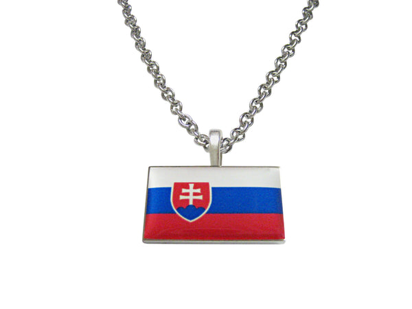 Slovakia Flag Pendant Necklace