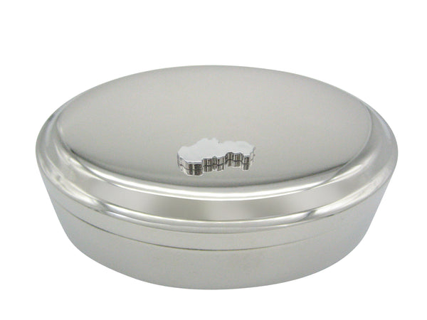 Slovakia Map Shape Pendant Oval Trinket Jewelry Box