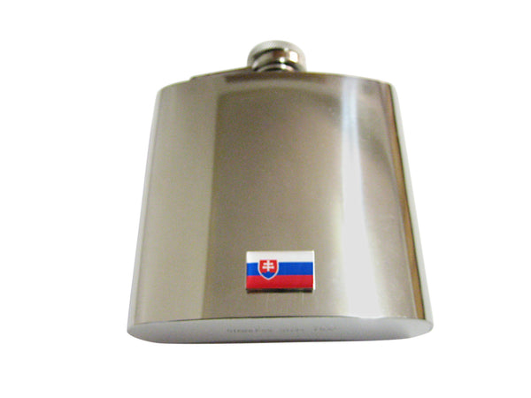 Slovakia Flag Pendant 6 Oz. Stainless Steel Flask
