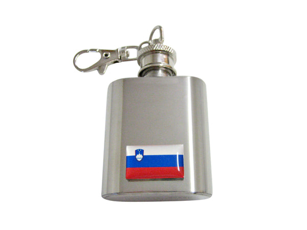 Slovenia Flag 1 Oz. Stainless Steel Key Chain Flask