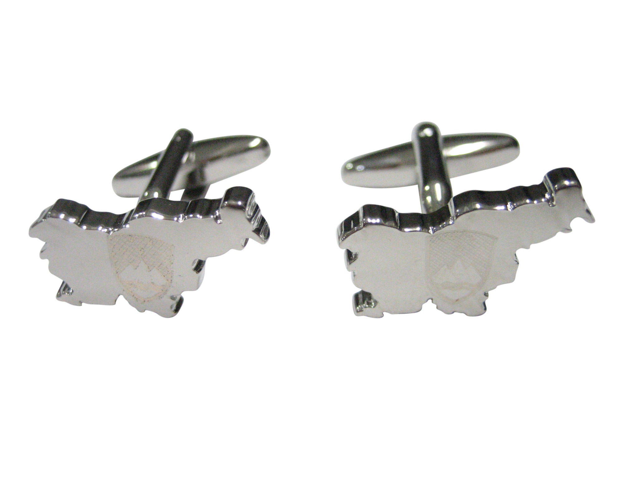 Slovenia Map Shape and Flag Design Cufflinks