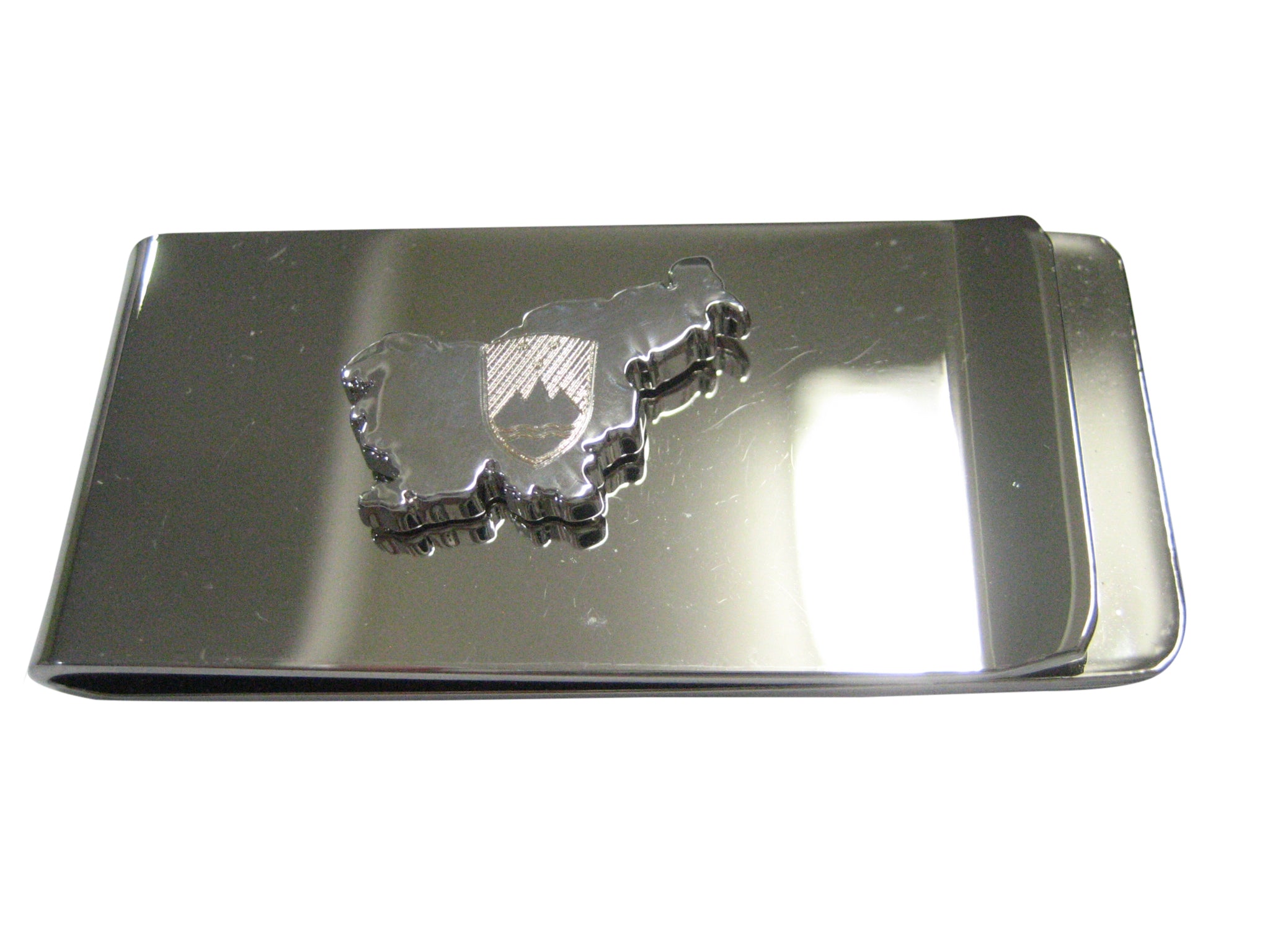 Slovenia Map Shape and Flag Design Money Clip