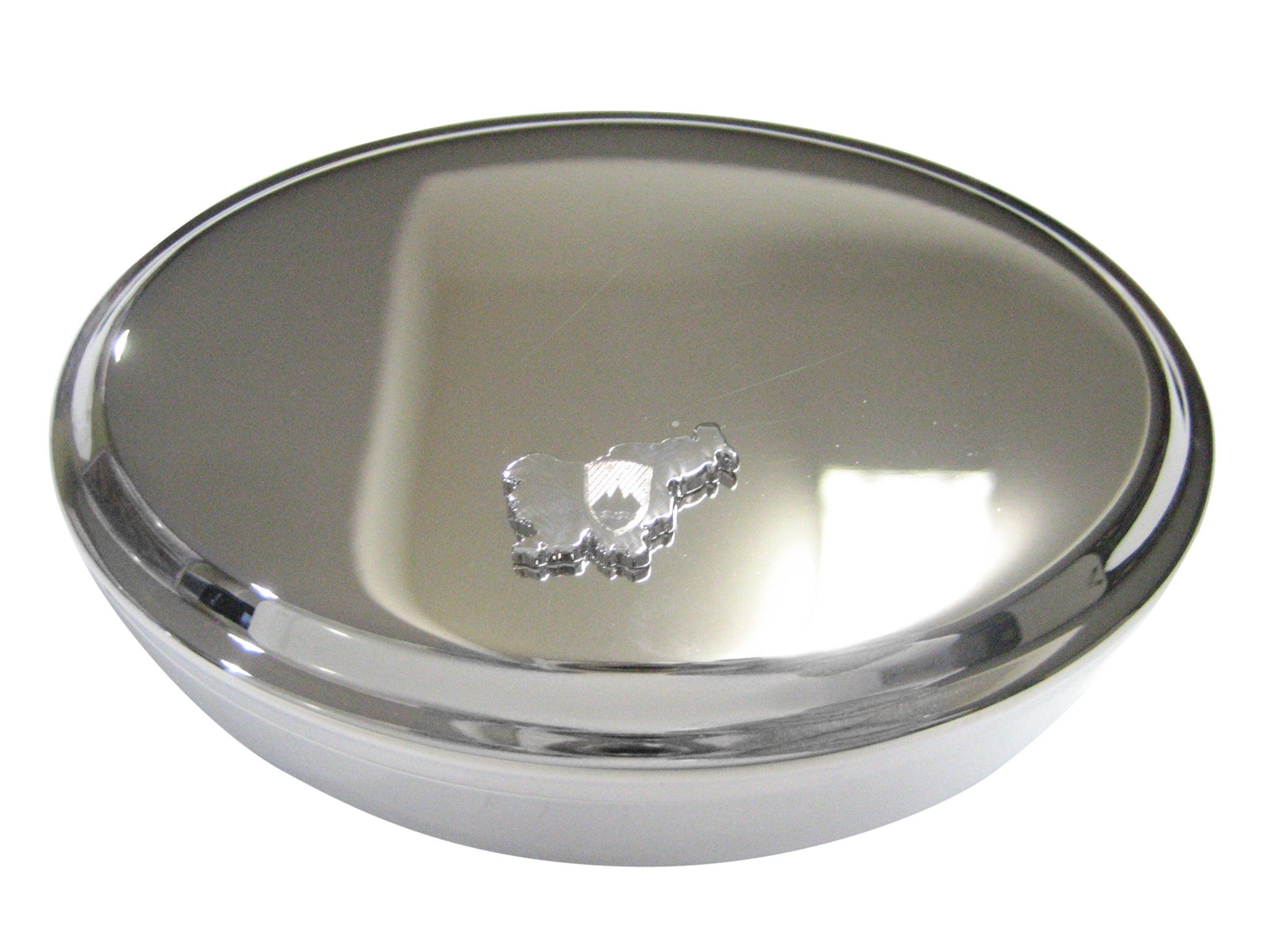 Slovenia Map Shape and Flag Design Oval Trinket Jewelry Box