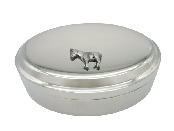 Small Donkey Pendant Oval Trinket Jewelry Box