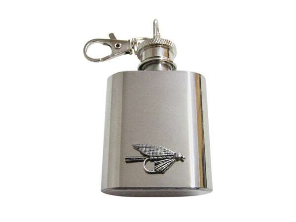 Small Fishing Fly 1 Oz. Stainless Steel Key Chain Flask