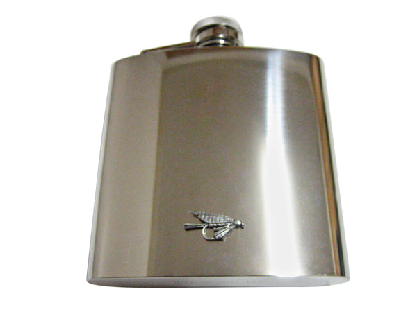 Small Fishing Fly 6 Oz. Stainless Steel Flask