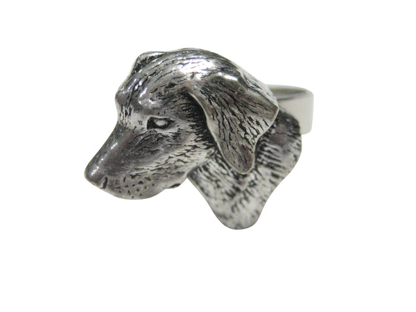 Small Labrador Dog Head Adjustable Size Fashion Ring