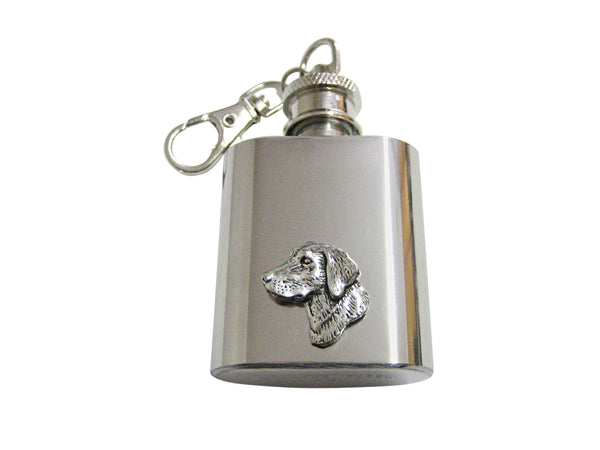 Small Labrador Dog Head 1 Oz. Stainless Steel Key Chain Flask