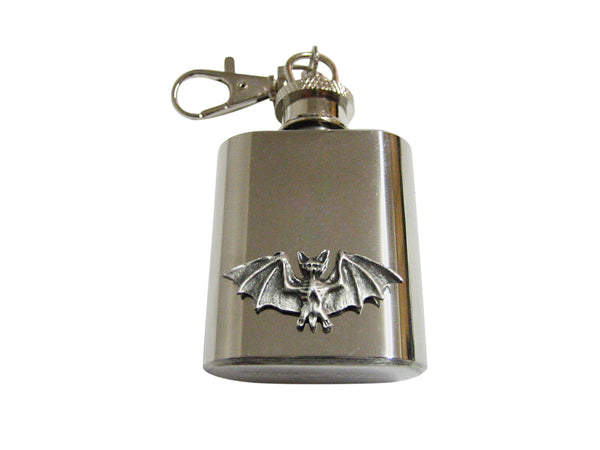 Small Pewter Bat 1 Oz. Stainless Steel Key Chain Flask