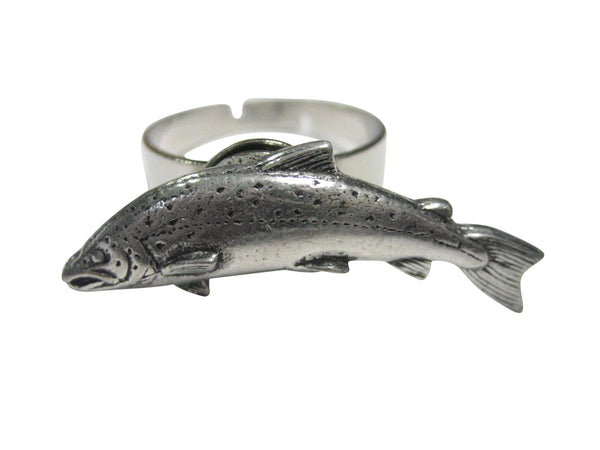 Small Salmon Fish Adjustable Size Fashion Ring