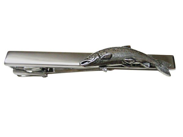 Small Salmon Fish Square Tie Clip