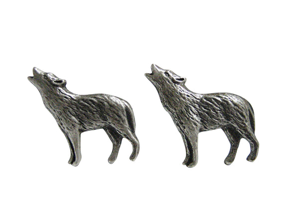 Small Textured Wolf Pendant Cufflinks