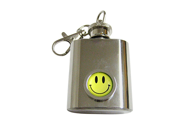 Smiling Face 1 Oz. Stainless Steel Key Chain Flask
