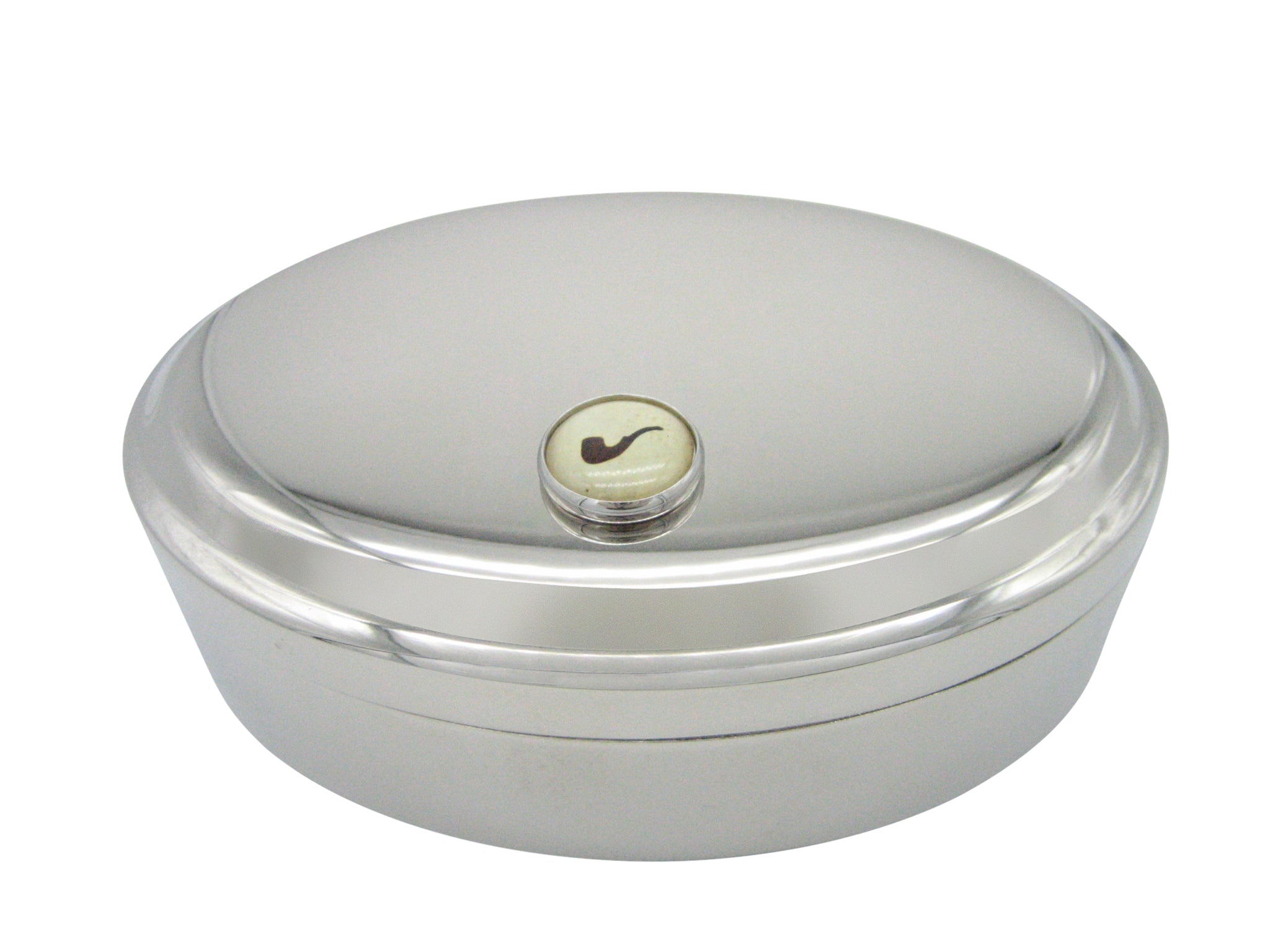 Smoking Pipe Pendant Oval Trinket Jewelry Box