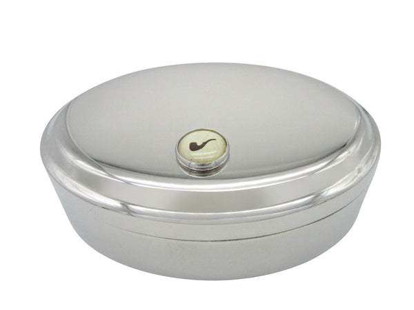 Smoking Pipe Pendant Oval Trinket Jewelry Box