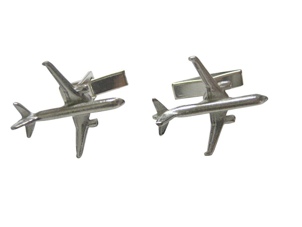 Smooth Commercial Jet Plane Cufflinks