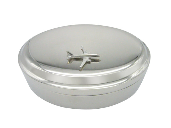 Smooth Commercial Jet Plane Pendant Oval Trinket Jewelry Box
