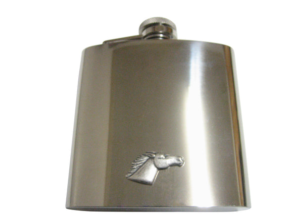 Smooth Horse Head Pendant 6 Oz. Stainless Steel Flask