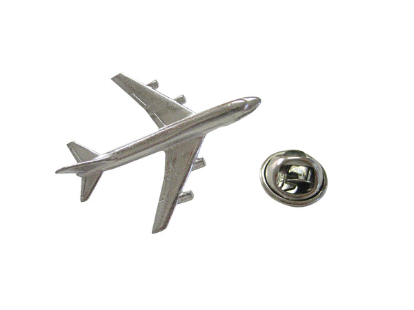 Smooth Large Commercial Jet Plane Lapel Pin