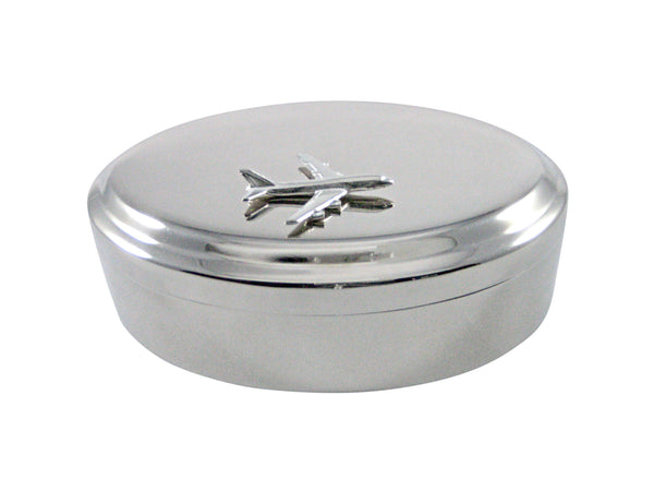 Smooth Large Commercial Jet Plane Pendant Oval Trinket Jewelry Box