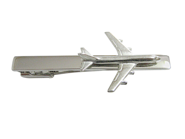 Smooth Large Commercial Jet Plane Square Tie Clip