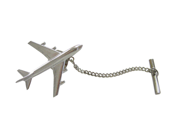Smooth Large Commercial Jet Plane Tie Tack