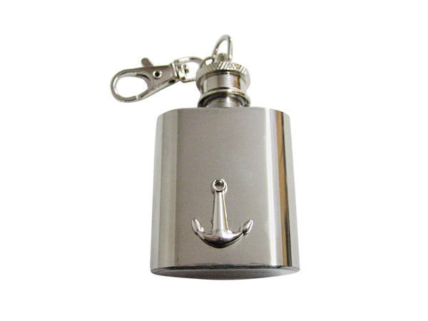 Smooth Nautical Anchor 1 Oz. Stainless Steel Key Chain Flask