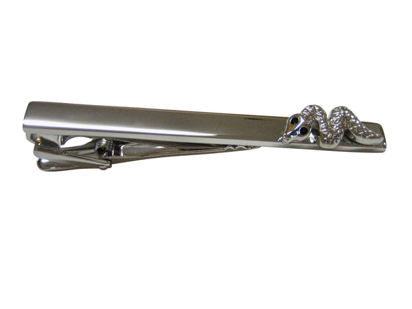 Silver Toned Snake Square Tie Clip