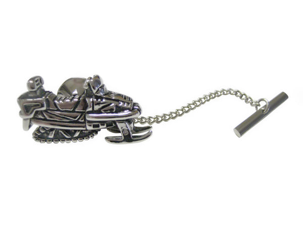 Silver Toned Snowmobile Tie Tack